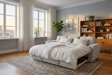 Leia 3-seters Sovesofa i Stoff - Beige - Møbler - Sofaer - Sovesofaer