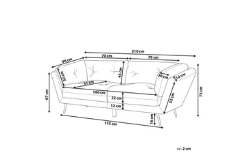 Lenvik Sofa 3-seter - Beige/Svart - Møbler - Sofaer - Fløyel sofaer
