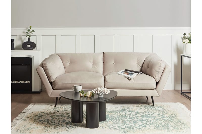 Lenvik Sofa 3-seter - Beige/Svart - Møbler - Sofaer - Fløyel sofaer