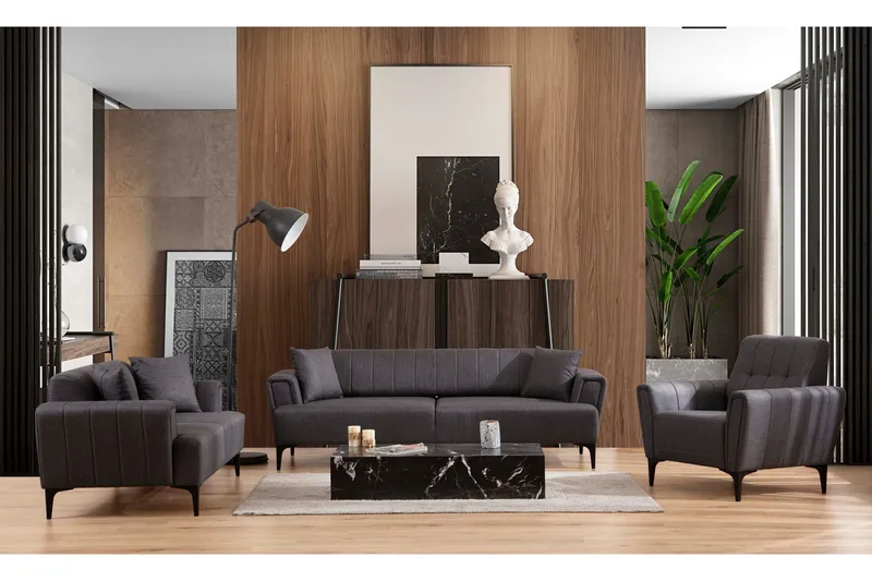 Lilesville 3-seter Sofa - Mørkegrå - Møbler - Sofaer - 2 seter sofa