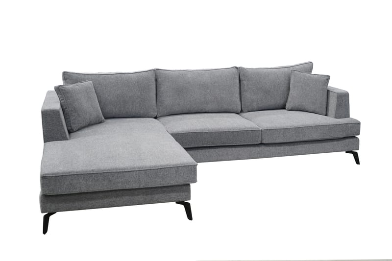 Llopiz Divansofa - Mørkegrå - Sofa med sjeselong - 4 seters sofa med divan
