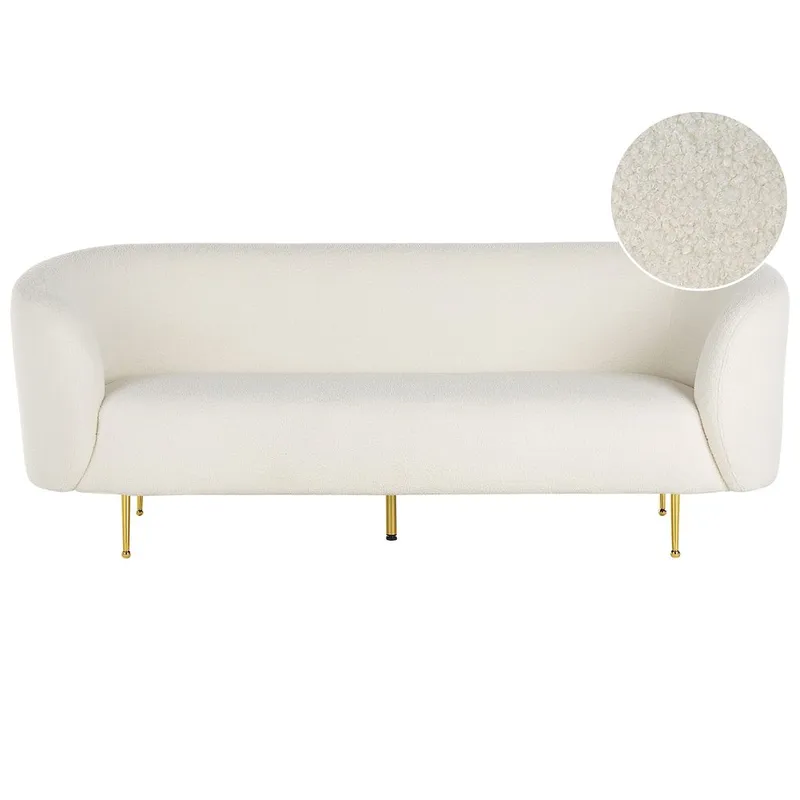 Loen 3-seter Buet Sofa i Bouclé, Offwhite