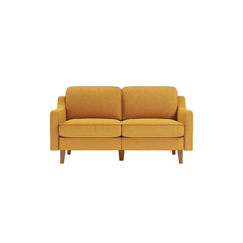 Lorvas 2-seters sofa - Brun/MørkeGul - Møbler - Sofaer - Fløyel sofaer