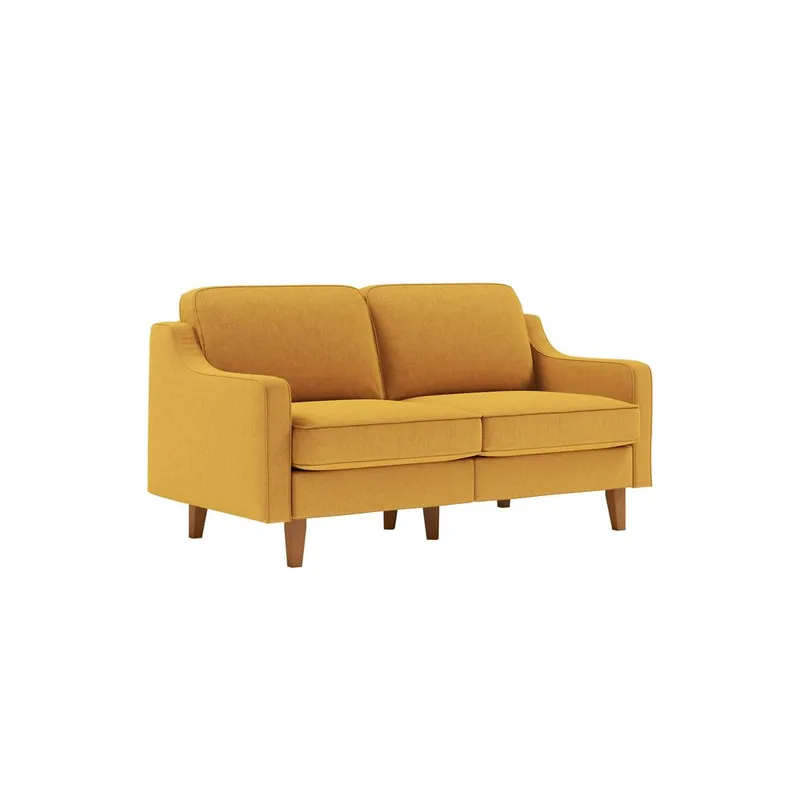 Lorvas 2-seters sofa - Brun/MørkeGul - Møbler - Sofaer - Fløyel sofaer