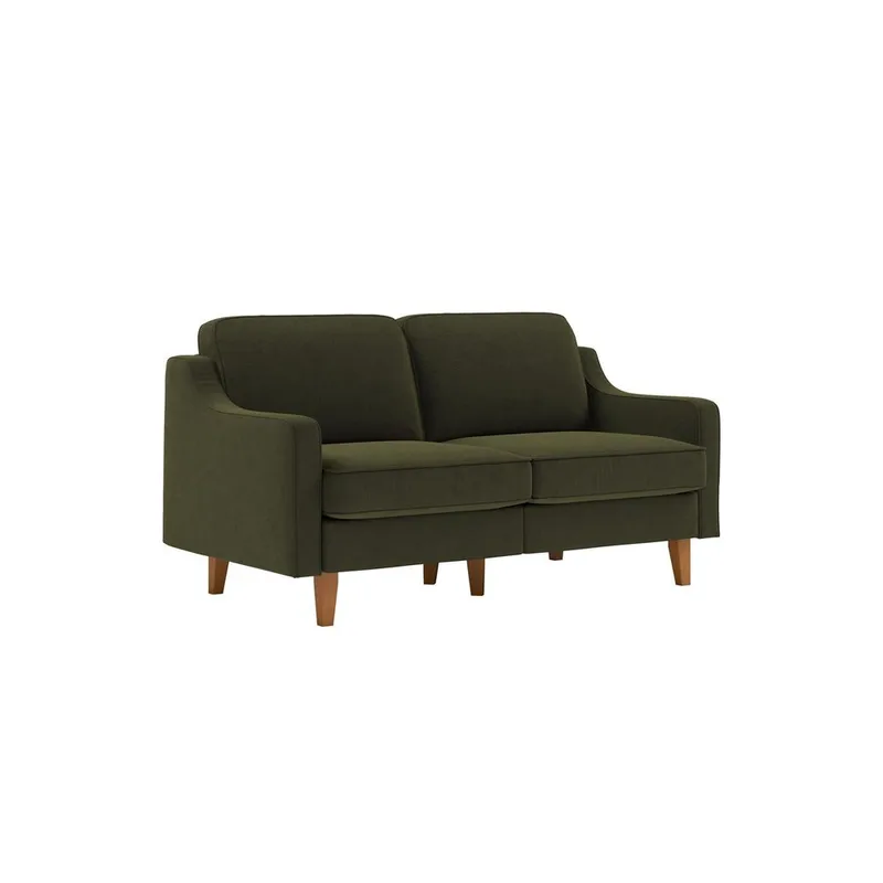 Lorvas 2-seters sofa, Brun/Olivengrønn