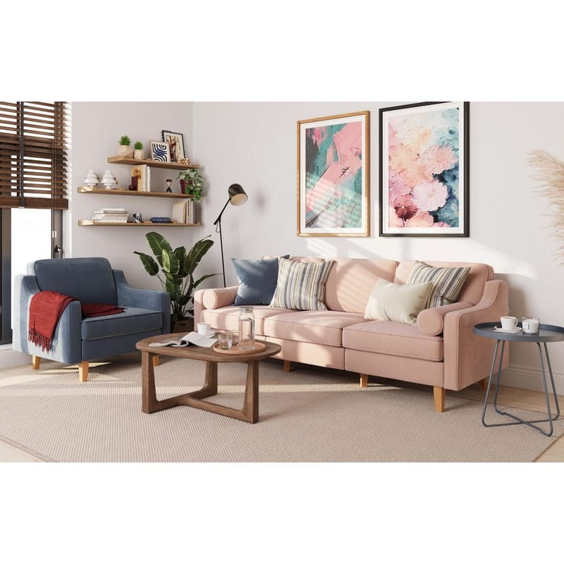Lorvas 3-seters sofa - Lyserød - Møbler - Sofaer - Fløyel sofaer
