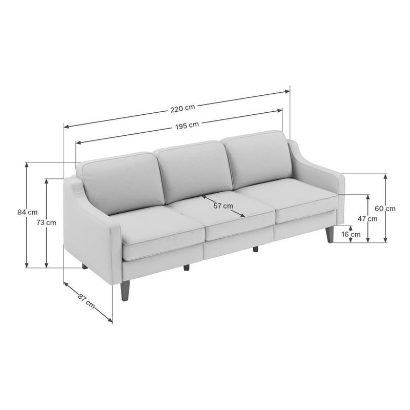 Lorvas 3-seters sofa - Sennepsgul - Møbler - Sofaer - Fløyel sofaer