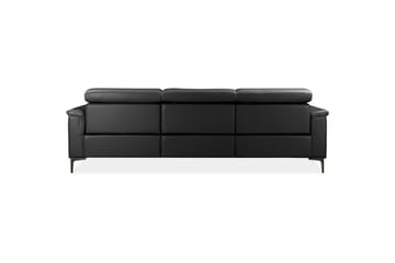 Lund 3-seter Venstrevendt Hjørnesofa med Recliner og Sjeselong i Kunstlær - Svart - Møbler - Sofaer - Skinnsofaer