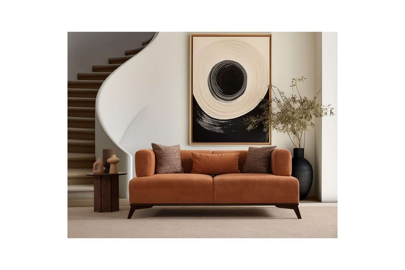 Malkiat Sofa 2-seter - Oransje/Svart - Møbler - Sofaer - 2 seter sofa