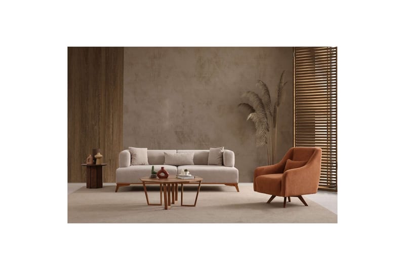 Malkiat Sofa 3-seter - Beige - Møbler - Sofaer - Sofa 3 seter