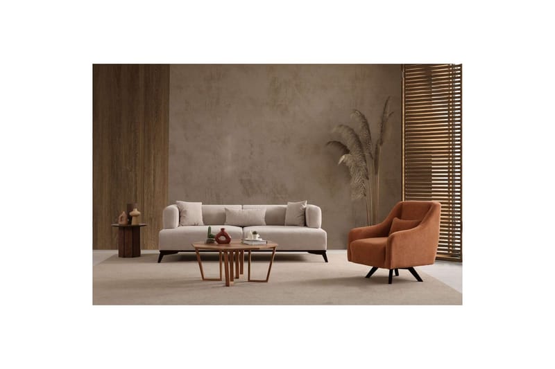 Malkiat Sofa 3-seter - Beige/Svart - Møbler - Sofaer - Sofa 3 seter