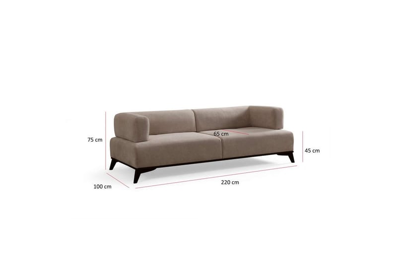 Malkiat Sofa 3-seter - Beige/Svart - Møbler - Sofaer - Sofa 3 seter