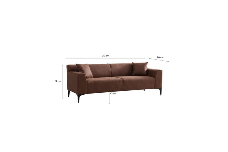 Malpani Sofa 3-sits - Cognac - Møbler - Sofaer - Sofa 3 seter