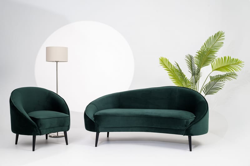 Mateus 3-seters Sofa Fløyel - Mørkegrønn - Møbler - Sofaer - Sofa 3 seter