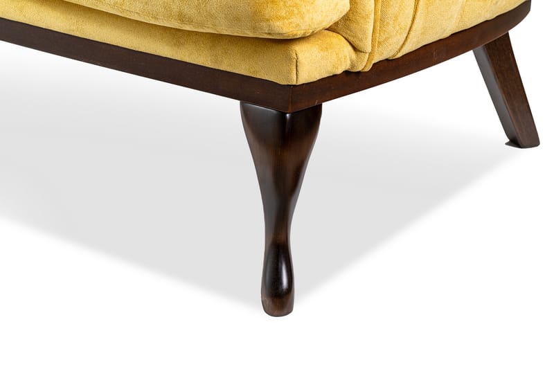 Mattias 3-seters Sofa Fløyel - Gul - Møbler - Sofaer - Sofa 3 seter