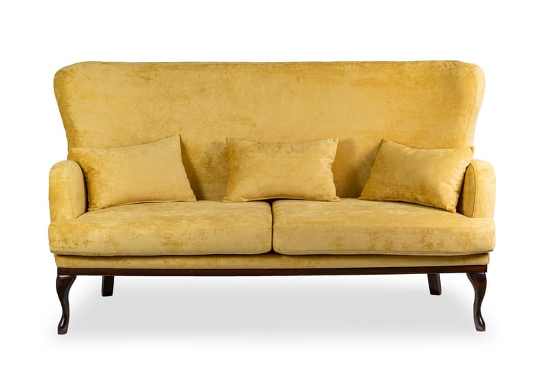 Mattias 3-seters Sofa Fløyel - Gul - Møbler - Sofaer - Sofa 3 seter