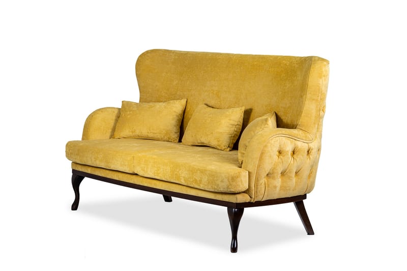 Mattias 3-seters Sofa Fløyel - Gul - Møbler - Sofaer - Sofa 3 seter