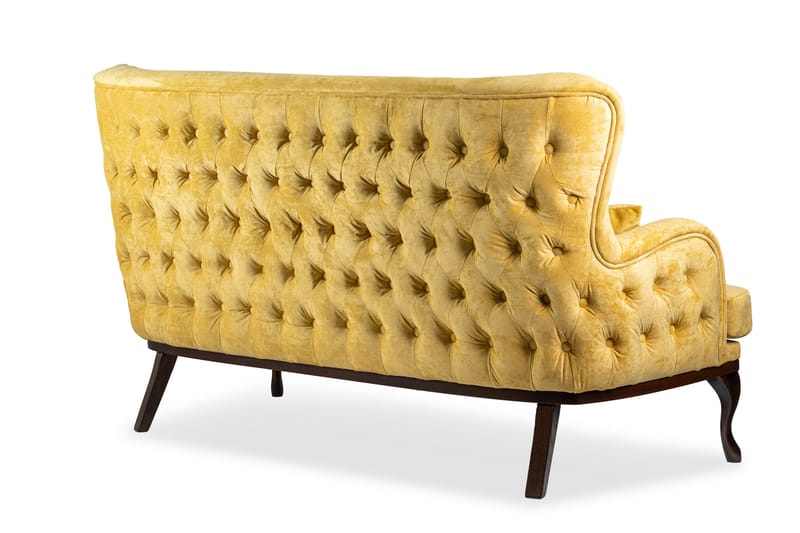 Mattias 3-seters Sofa Fløyel - Gul - Møbler - Sofaer - Sofa 3 seter