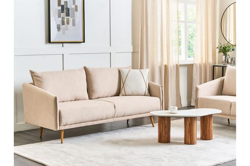 Maurana Sofa 3-seter - Beige/Gull - Møbler - Sofaer - Sofa 3 seter