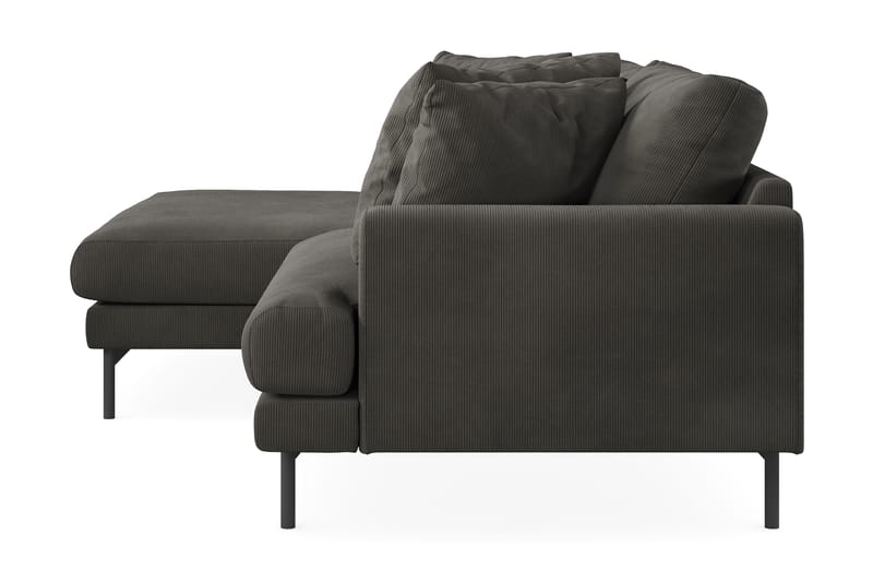 Menard 3-seters Divansofa - Mørkegrå - Sofa med sjeselong - 3 seters sofa med divan