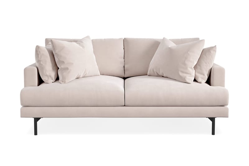 Menard 3-seters Dyp Fløyelssofa - Beige - Møbler - Sofaer - Fløyel sofaer