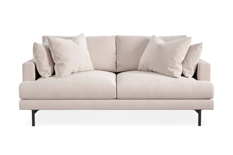 Menard 3-seters Dyp Fløyelssofa - Beige - Møbler - Sofaer - Fløyel sofaer