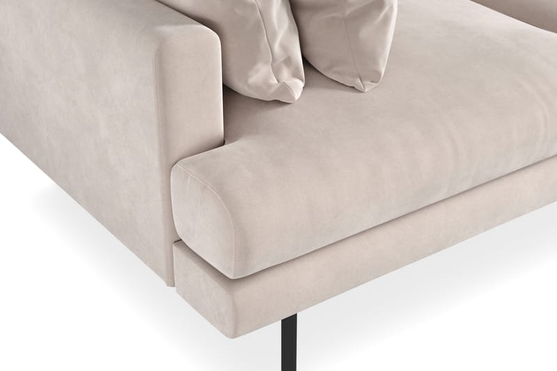 Menard 3-seters Dyp Fløyelssofa - Beige - Møbler - Sofaer - Fløyel sofaer