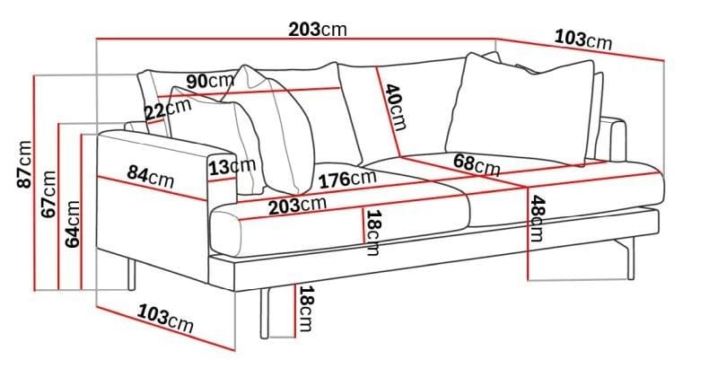 Menard 3-seters Dyp Manchestersofa - Brun - Møbler - Sofaer - Sofa 3 seter