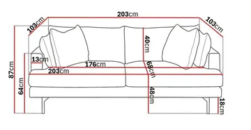 Menard 3-seters Dyp Manchestersofa - Brun - Møbler - Sofaer - Sofa 3 seter
