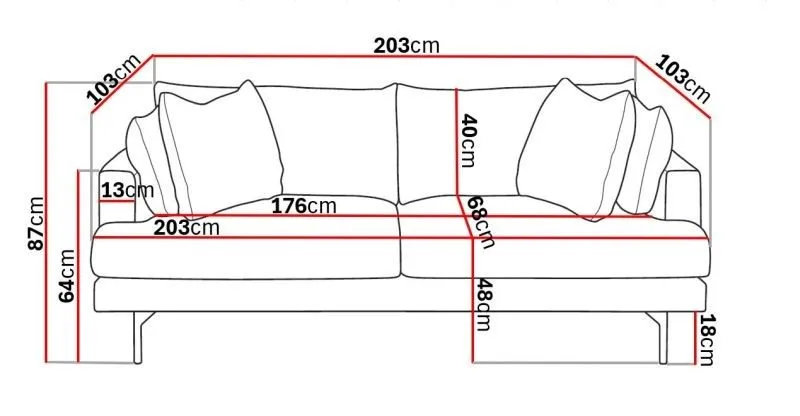 Menard 3-seters Dyp Manchestersofa - Greige - Møbler - Sofaer - Sofa 3 seter