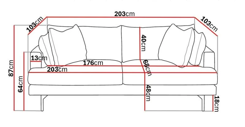Menard 3-seters Dyp Manchestersofa - Greige - Møbler - Sofaer - Sofa 3 seter