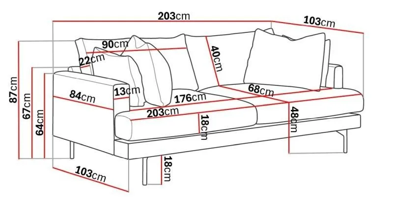 Menard 3-seters Dyp Stoffsofa - Brun - Møbler - Sofaer - Sofa 3 seter