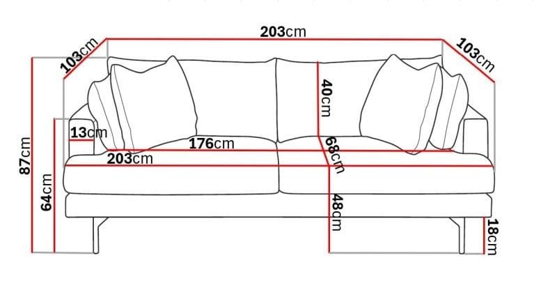 Menard 3-seters Dyp Stoffsofa - Brun - Møbler - Sofaer - Sofa 3 seter