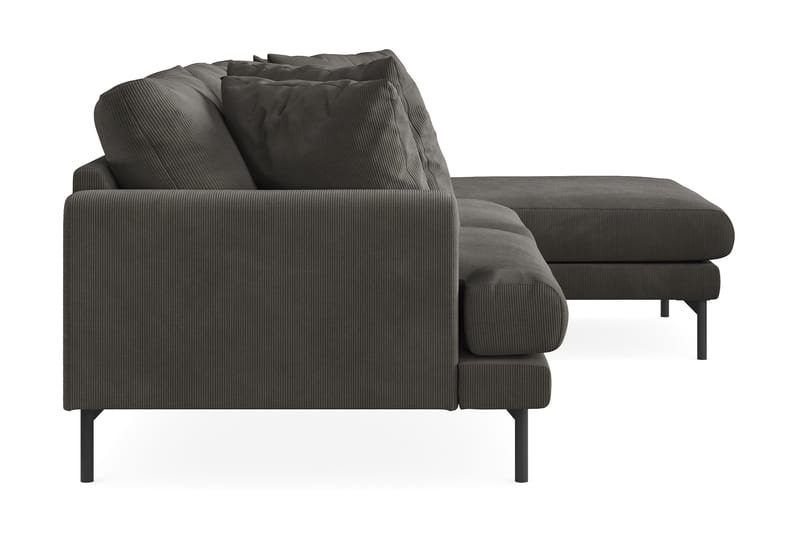 Menard 4-seters Divansofa - Mørkegrå - Sofa med sjeselong - 4 seters sofa med divan