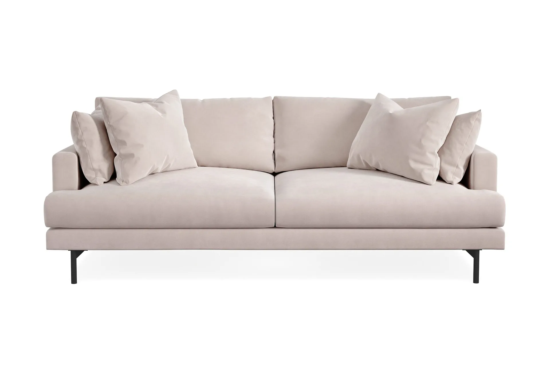 Menard 4-seters Dyp Fløyelssofa - Beige