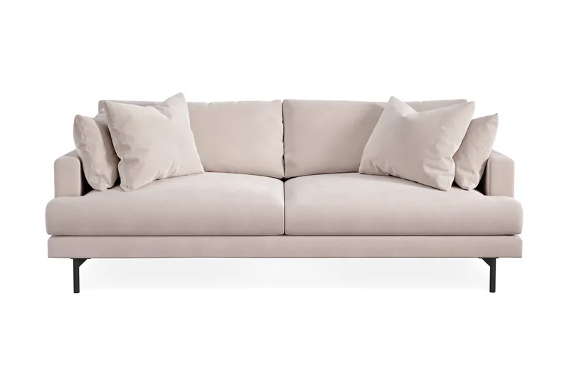 Menard 4-seters Dyp Fløyelssofa - Beige - Møbler - Sofaer - Fløyel sofaer