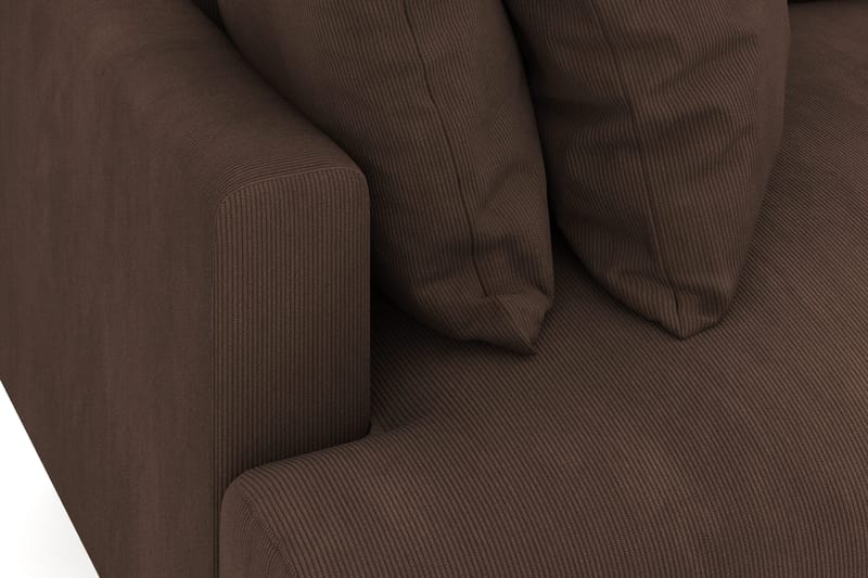 Menard 4-seters Dyp Manchestersofa - Brun - Møbler - Sofaer - 4 seter sofa