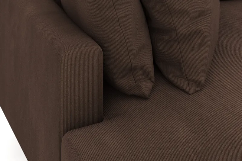 Menard 4-seters Dyp Manchestersofa - Brun - Møbler - Sofaer - 4 seter sofa