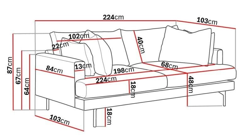 Menard 4-seters Dyp Manchestersofa - Brun - Møbler - Sofaer - 4 seter sofa