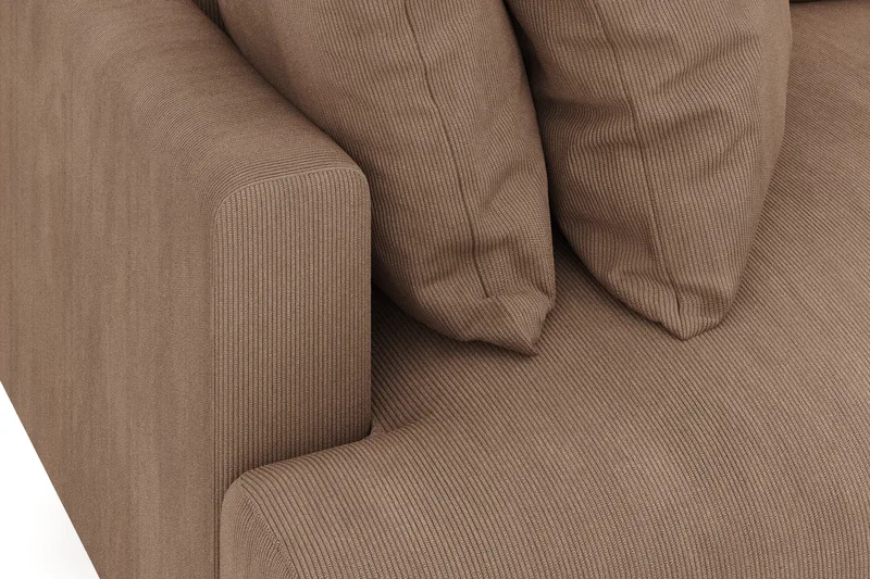 Menard 4-seters Dyp Manchestersofa - Brun - Møbler - Sofaer - 4 seter sofa