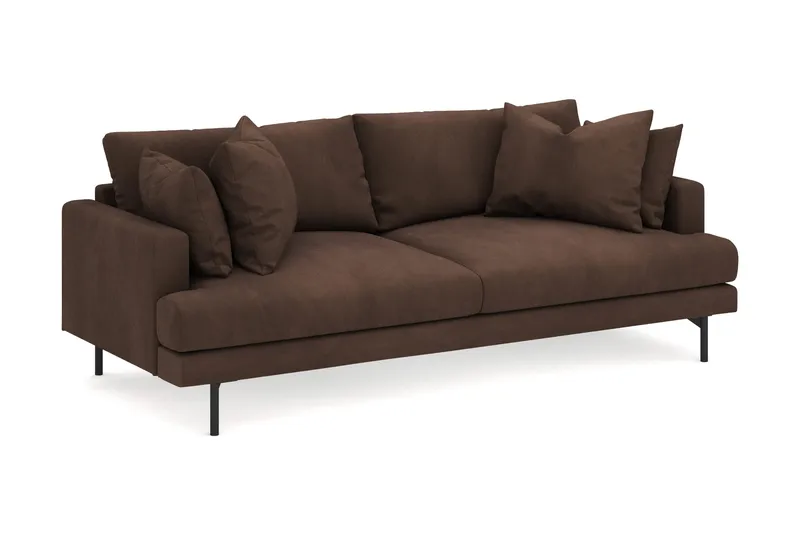 Menard 4-seters Dyp Manchestersofa - Brun - Møbler - Sofaer - 4 seter sofa