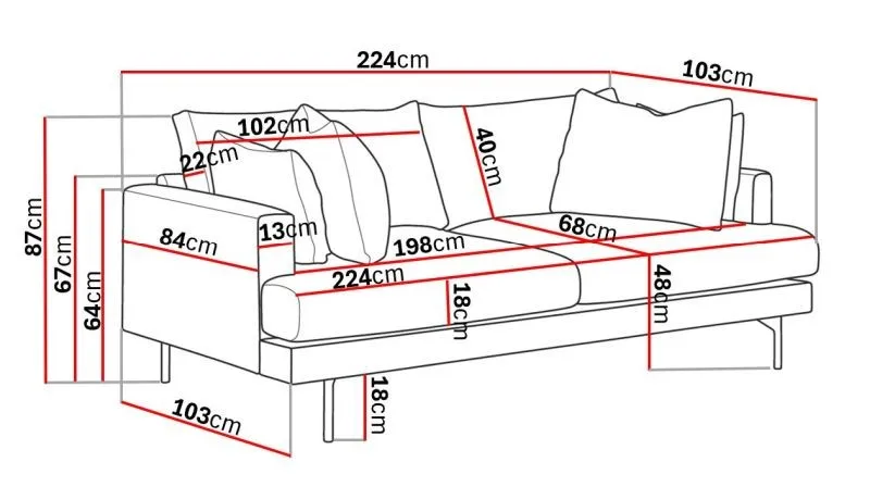 Menard 4-seters Dyp Manchestersofa - Brun - Møbler - Sofaer - 4 seter sofa