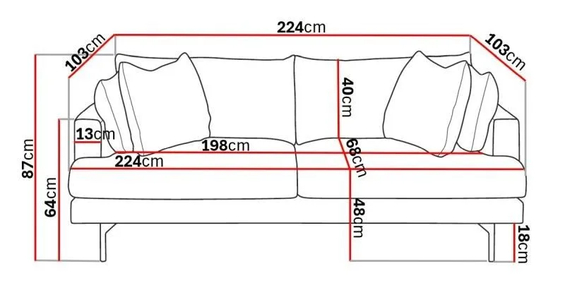 Menard 4-seters Dyp Manchestersofa - Greige - Møbler - Sofaer - 4 seter sofa