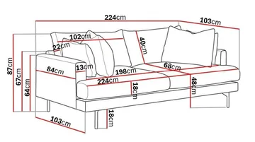 Menard 4-seters Dyp Stoffsofa - Beige - Møbler - Sofaer - 4 seter sofa