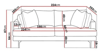 Menard 4-seters Dyp Stoffsofa - Beige - Møbler - Sofaer - 4 seter sofa