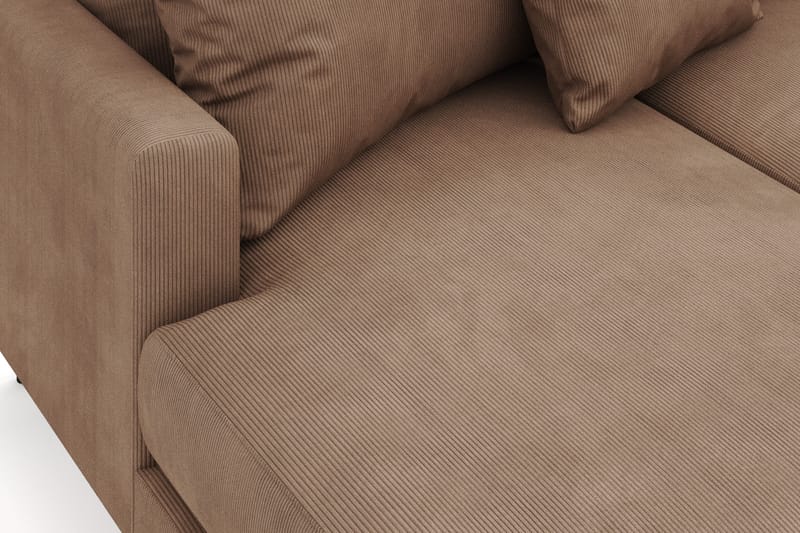 Menard 4-seters Høyrevendt Stor U-formet Dyp Sofa med Divan og Sjeselong i Manchester - Brun - Møbler - Sofaer - U-sofa