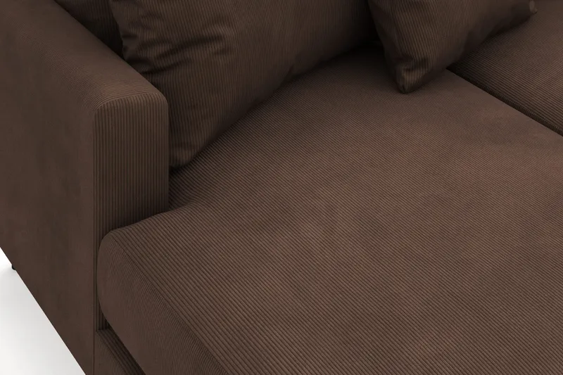 Menard 4-seters Høyrevendt Stor U-formet Dyp Sofa med Divan og Sjeselong i Manchester - Brun - Møbler - Sofaer - U-sofa