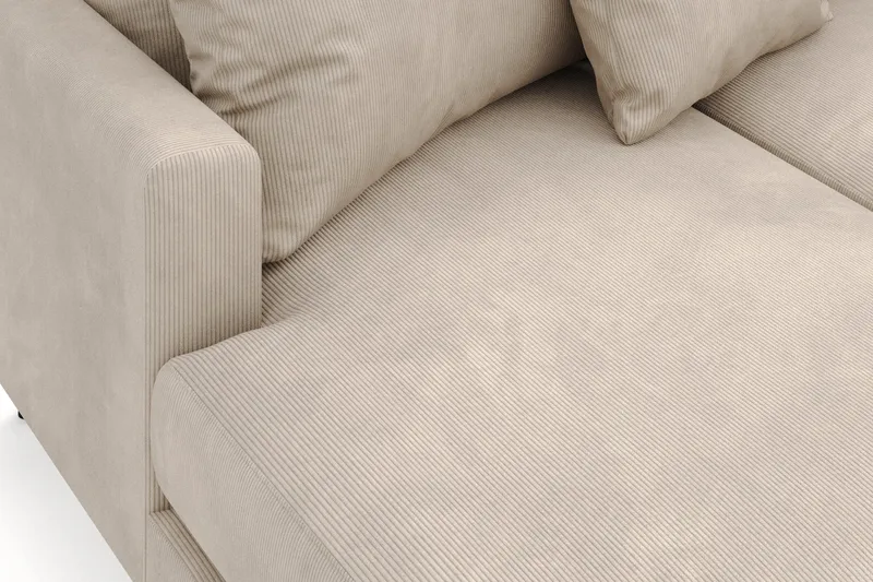 Menard 4-seters Høyrevendt Stor U-formet Dyp Sofa med Divan og Sjeselong i Manchester - Greige - Møbler - Sofaer - U-sofa