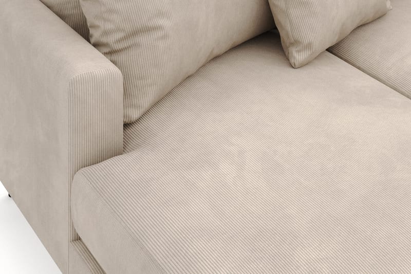 Menard 4-seters Høyrevendt Stor U-formet Dyp Sofa med Divan og Sjeselong i Manchester - Greige - Møbler - Sofaer - U-sofa