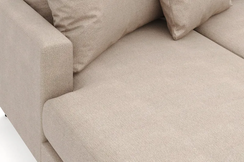 Menard 4-seters Høyrevendt Stor U-formet Dyp Sofa med Divan og Sjeselong i Stoff - Beige - Møbler - Sofaer - U-sofa